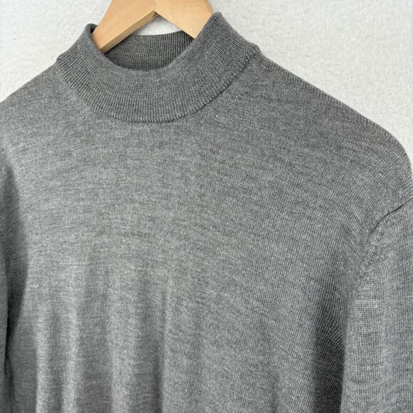 VALDA COLLECTION Sweater Mens S Pure Wool Pullover Knit Jumper Basic Gray Italy - Picture 4 of 14